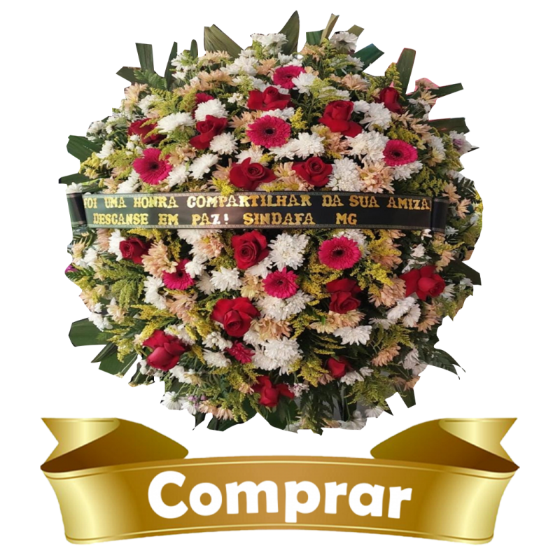 Coroa Tradicional de Flores do campo com Rosas