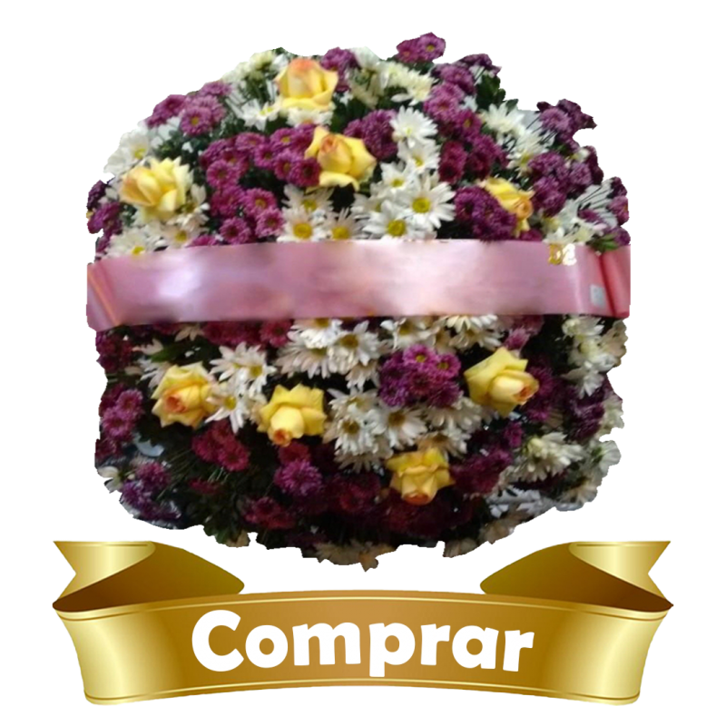 Coroa Tradicional de Flores do campo com Rosas